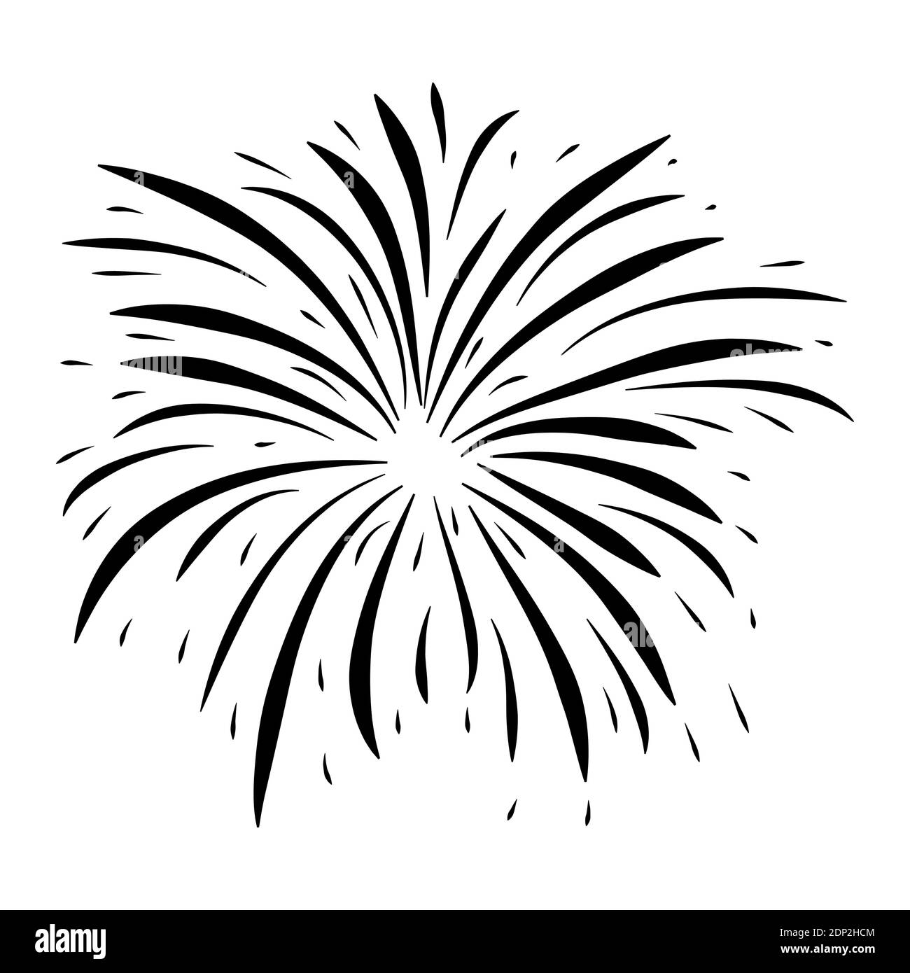 Feuerwerk Burst schwarzen Symbol. Silhouette Symbol von funkeln fallen nach Petard Explosion. Ideal für glückliches neues Jahr oder Unabhängigkeit Tag Grafikdesign. Vec Stock Vektor