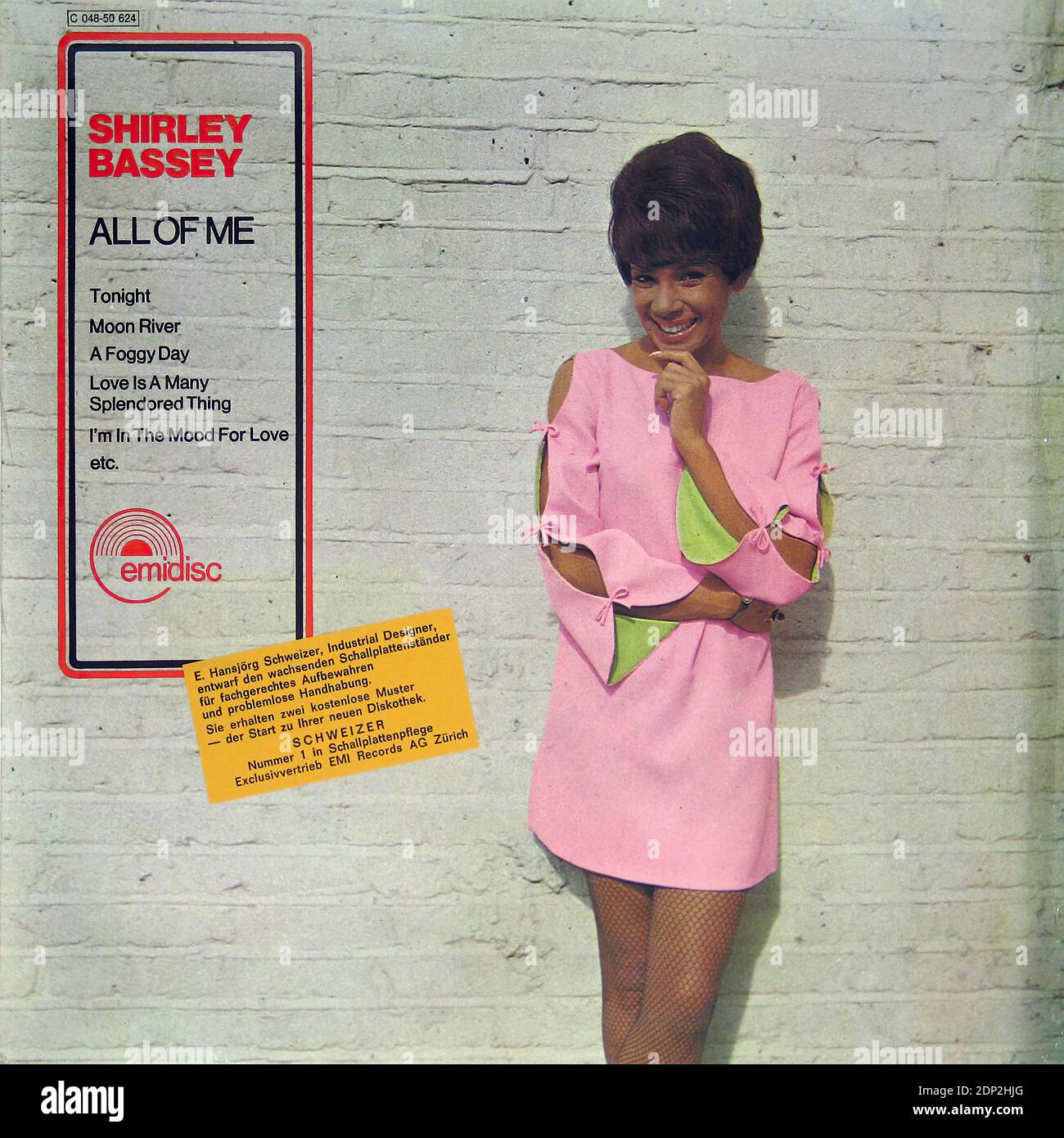 Shirley Bassey All of Me - Vintage Vinyl Schallplattencover Stockfoto