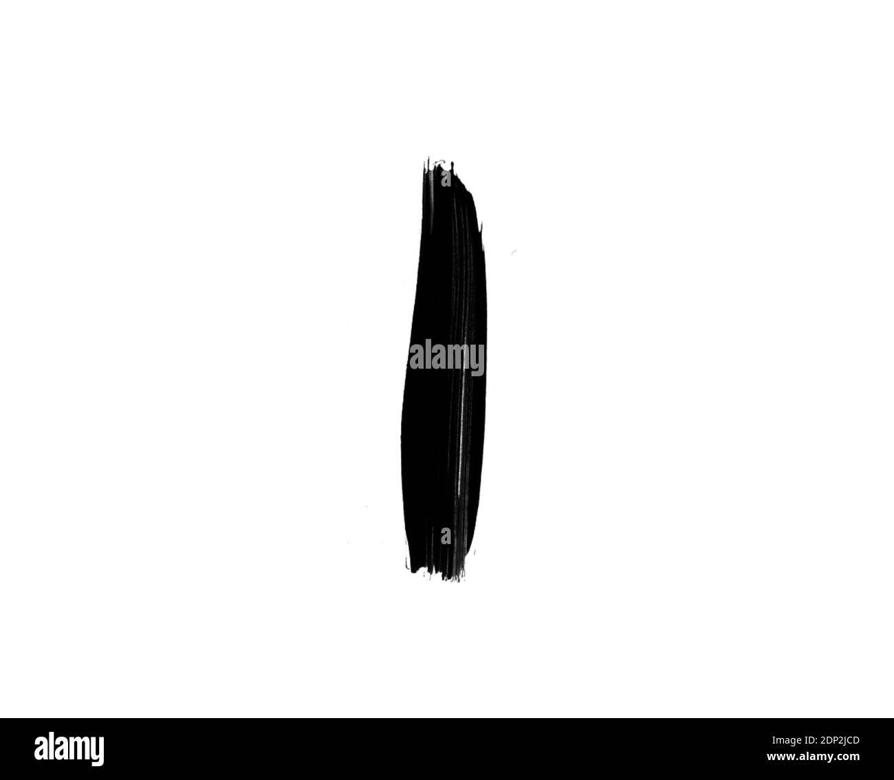 Schöne schwarze Tinte Pinselstrich isoliert auf weiß zum Malen Stockfoto