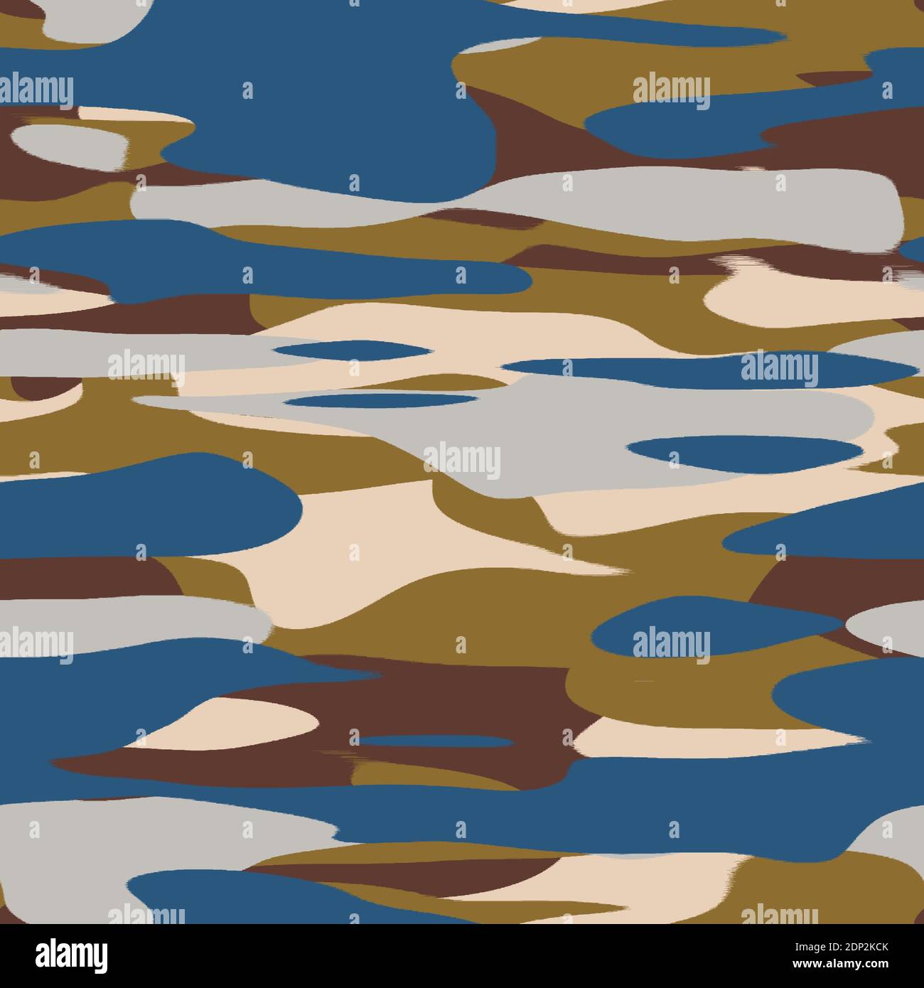 Nahtloses, unifarbenes, flaches Camo-Digitalmuster Stockfoto