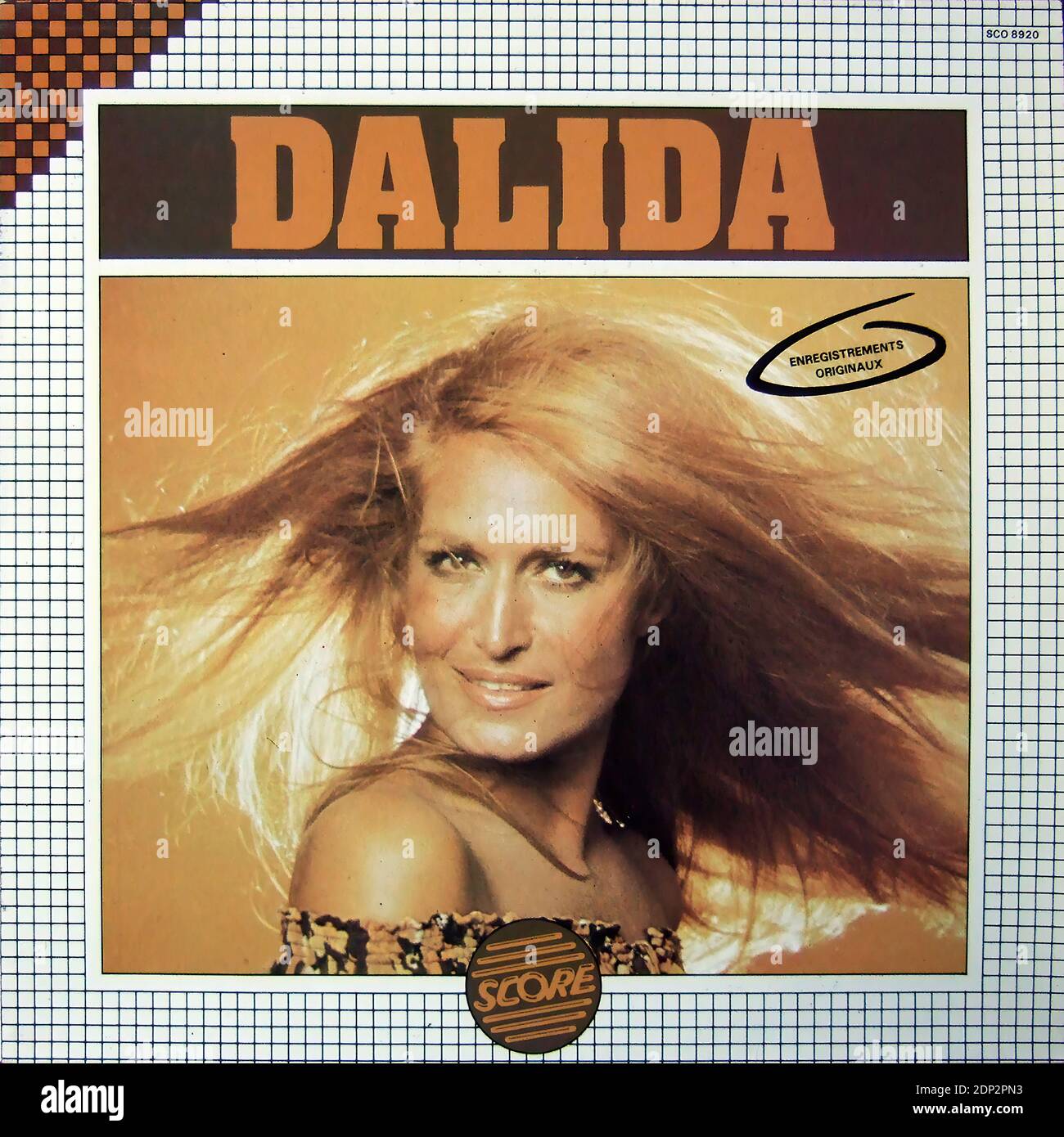 Dalida, Score - Vintage Vinyl Album Cover Stockfoto