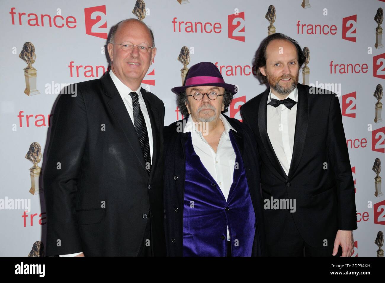 Jean-Michel Ribes , Jean-Marc Dumontet, Remy Pflimlin Teilnahme an der 27. Verleihung der Molieres Theater Awards im Folies Bergere in Paris, Frankreich am 27. April 2015. Foto von Alban Wyters/ABACAPRESS.COM Stockfoto