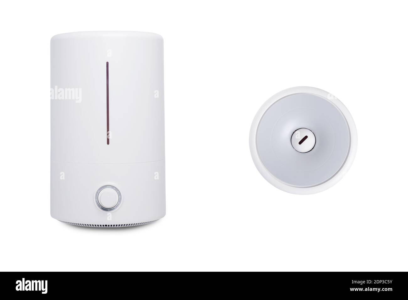 Weißer Ultraschall-Luftbefeuchter auf weißem Hintergrund isoliert Stockfoto