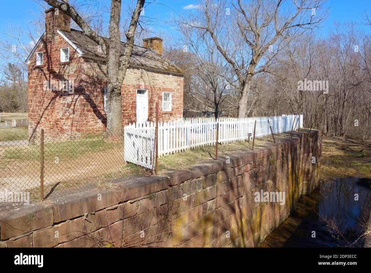 Lock Keeper's House bei Riley's Lock auf der Chesapeake und Ohio National Historical Park in Maryland Stockfoto