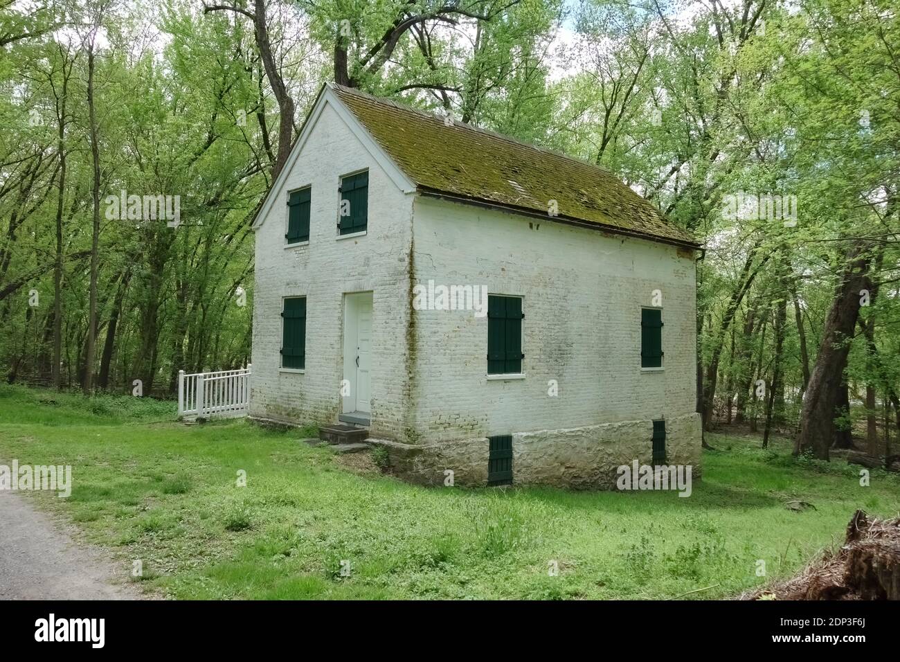 Lockhouse an der Schleuse 28 am Chesapeake und Ohio Kanal National Historical Park im Bundesstaat Maryland Stockfoto