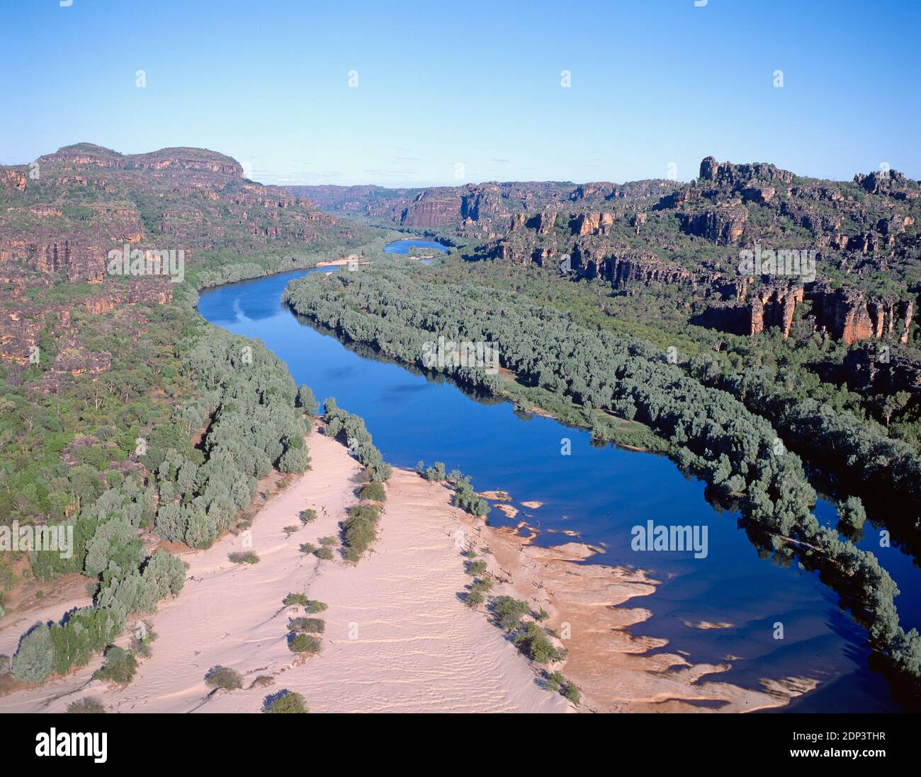 Kakadu National Park, Northern Territory, Luftaufnahme des Arnham Landes und des östlichen Alligator Flusses. Stockfoto