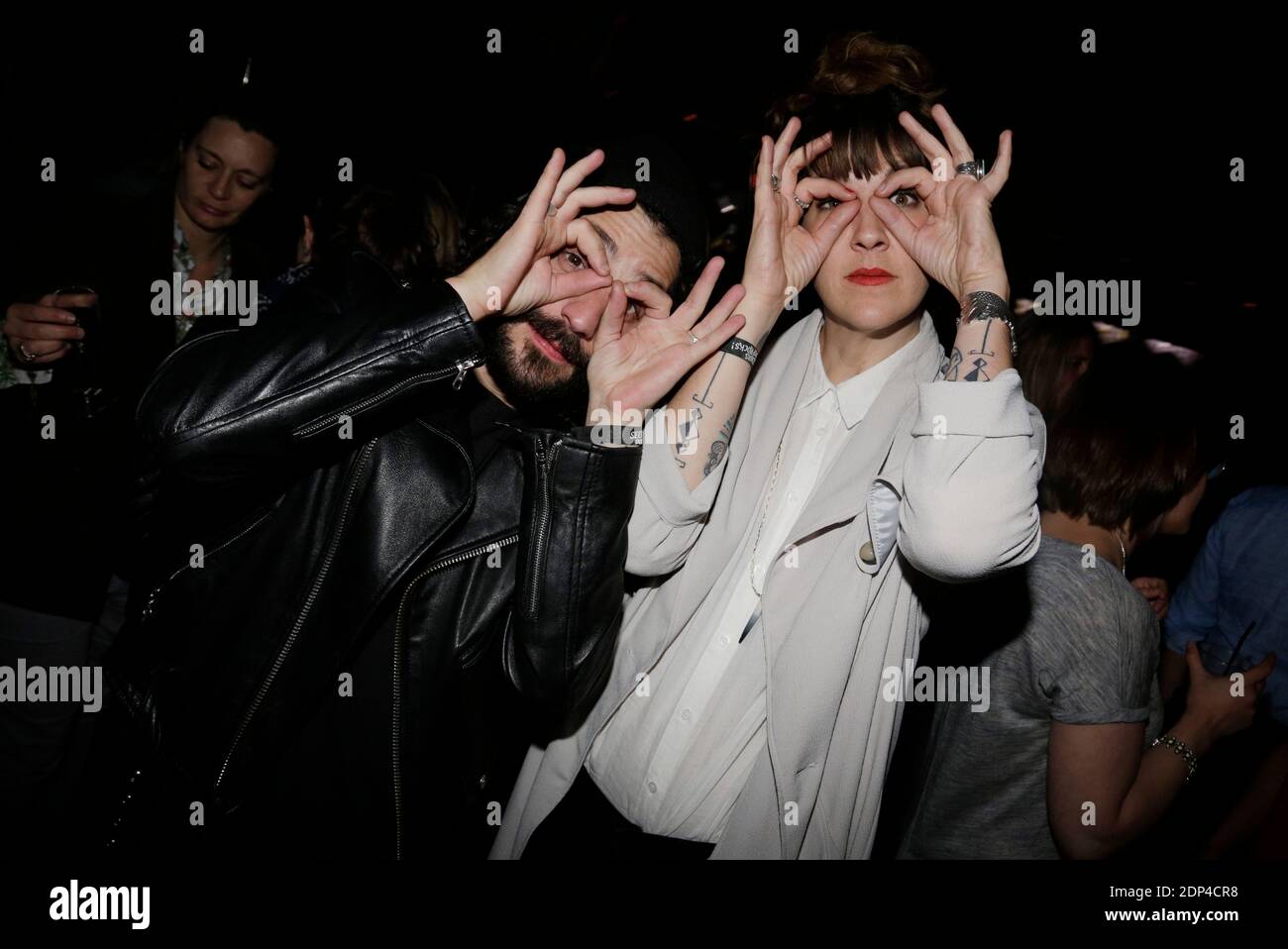 Exklusiv - Gunther Love(Sylvain Quimene) et sa femme Daphne Burki a l'After Party du concert Secours Pop Rock au Bus Palladium a Paris, France, le 30 Mai 2015. Foto von Jerome Domine/ABACAPRESS.COM Stockfoto