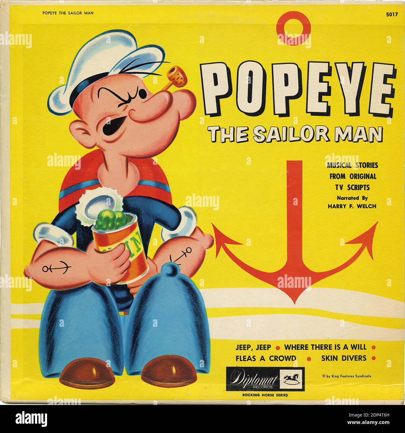 Popeye The Sailor man - Vintage Record Cover Stockfoto