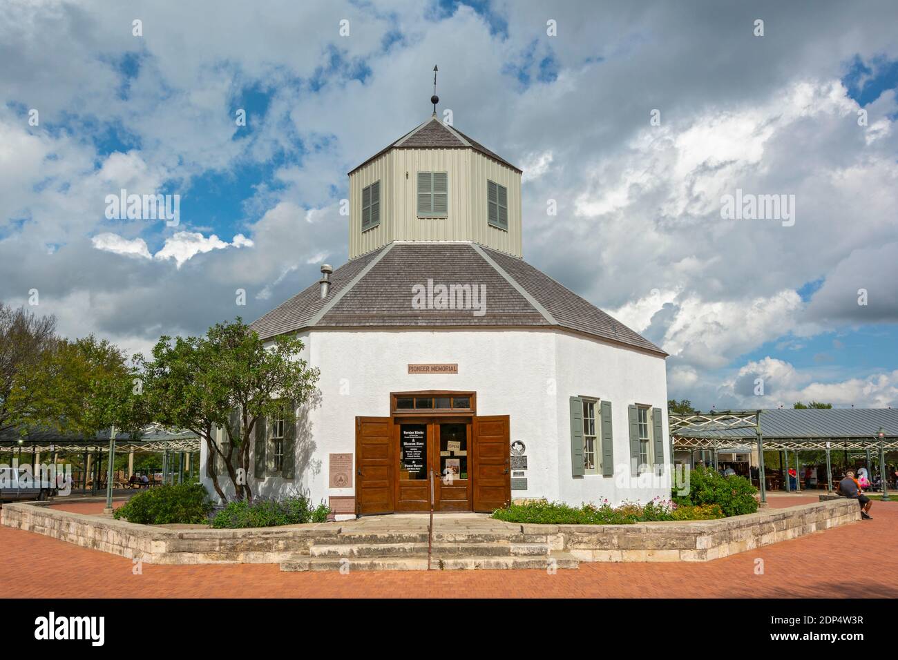 Texas, Gillespie County, Fredericksburg, Marktplatz, Vereins Kirche Museum Stockfoto