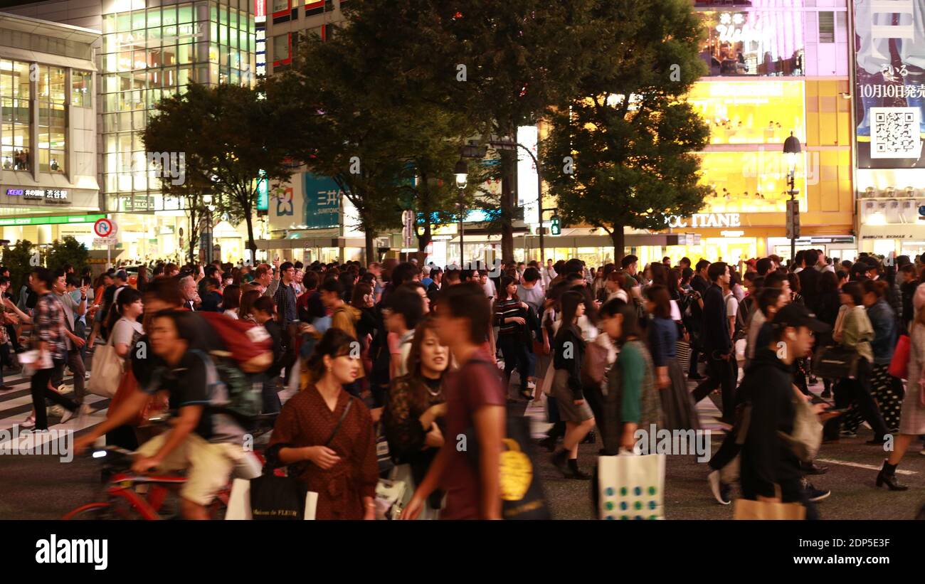 Shibuya Kreuzung in Tokio Japan Stockfoto