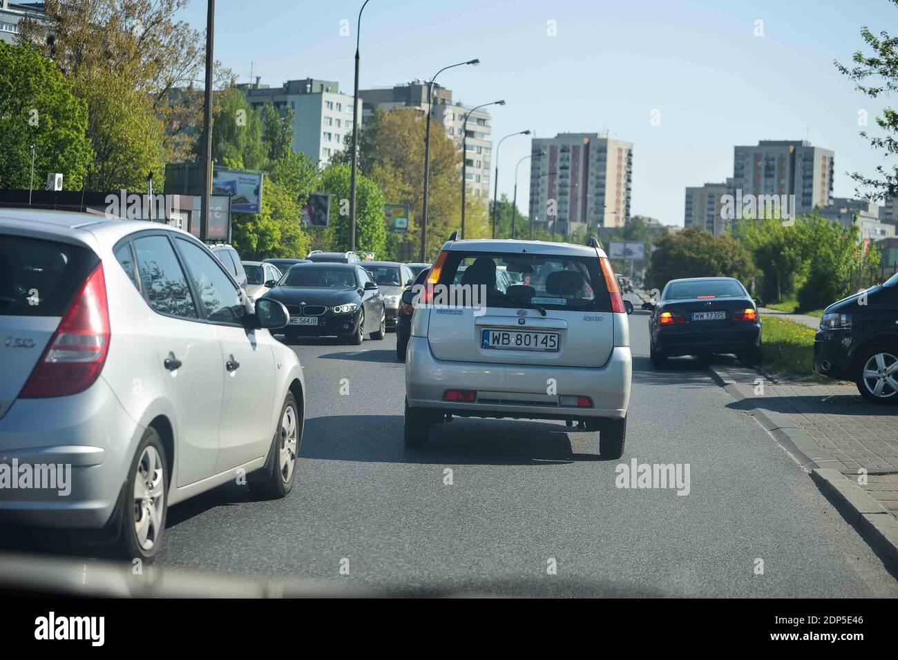 POLEN - 05. MAI 2020: Autoverkehr in Polen. Autobahn und Verkehr. Stockfoto