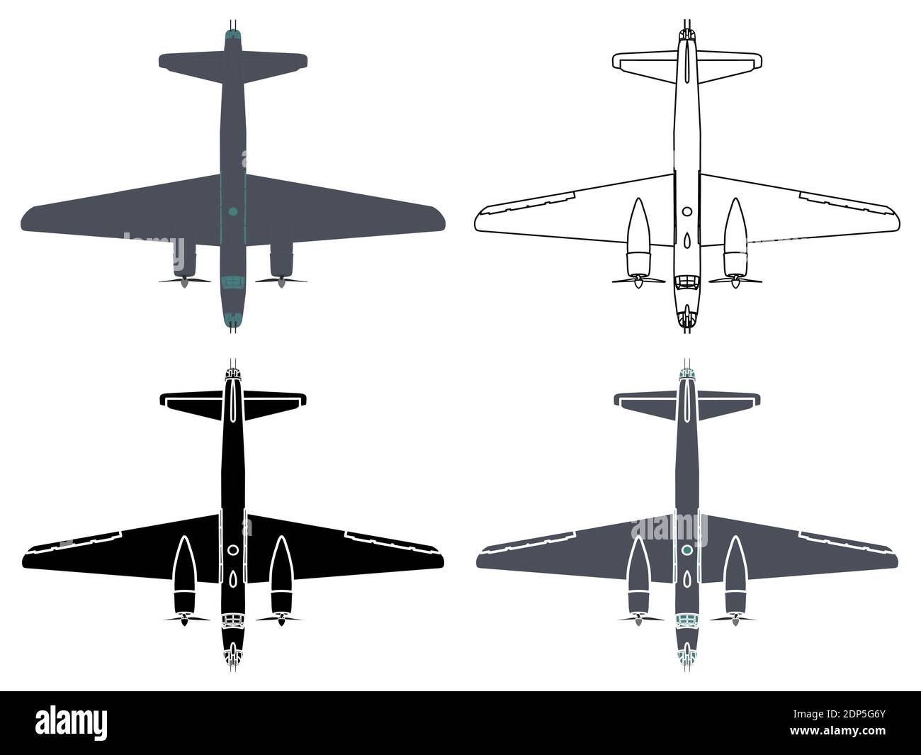 Vickers Wellington in Draufsicht Stock Vektor