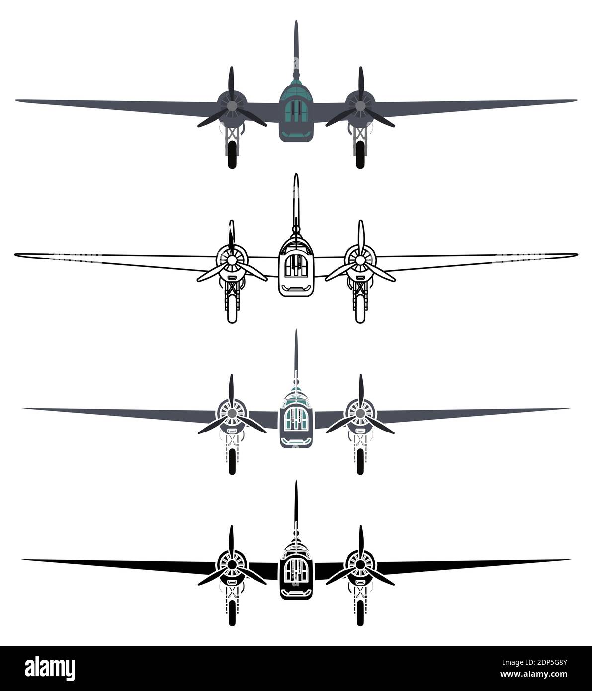 Vickers Wellington in Vorderansicht Stock Vektor