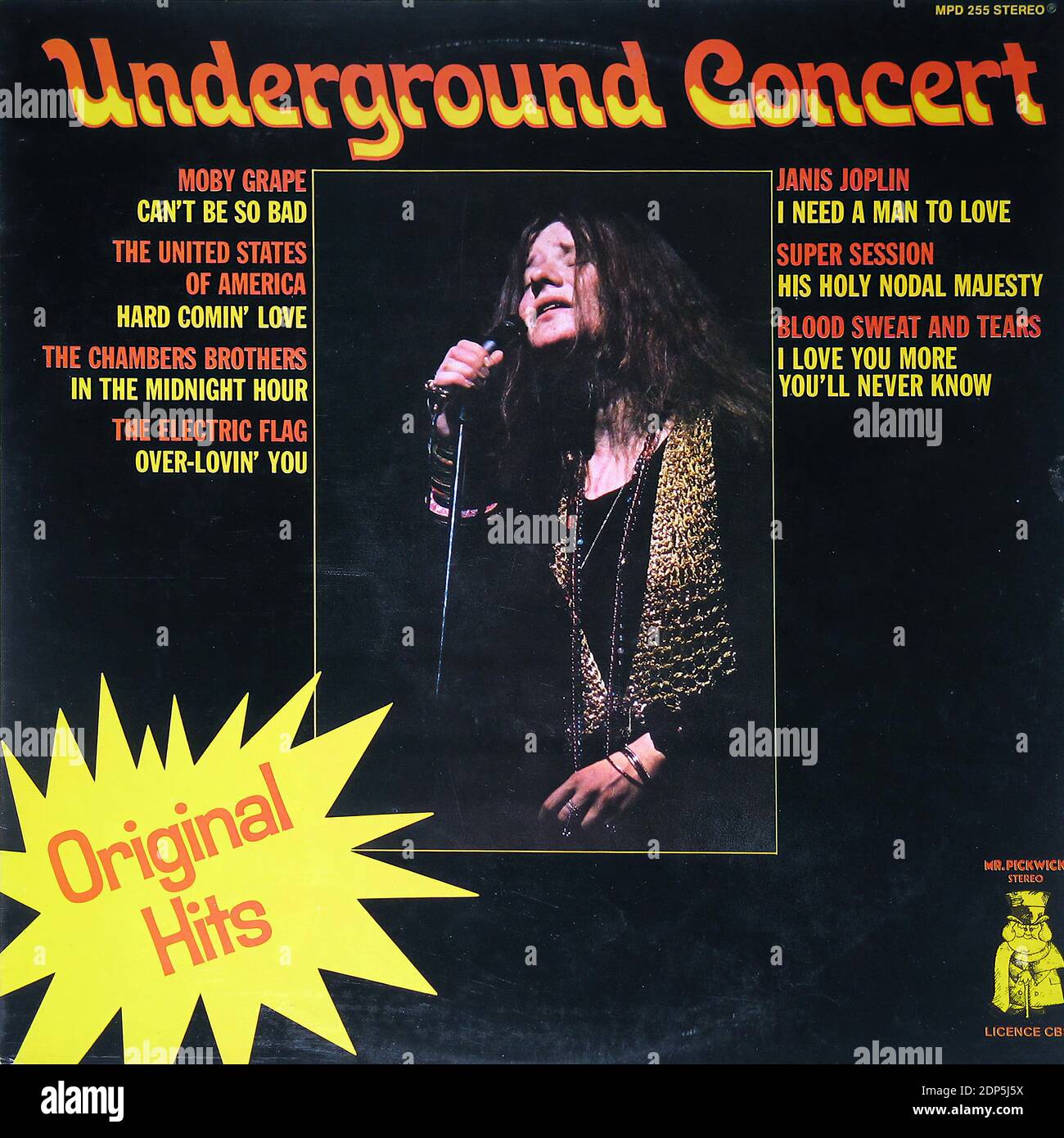 Underground Concert Janis Joplin Moby Grape Electric Flag Vintage Vinyl Schallplattencover Stockfotografie Alamy