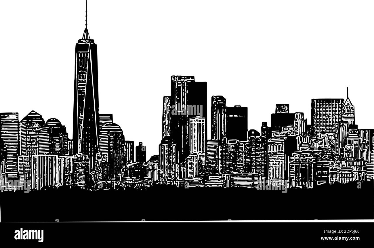 New York Skyline Vektorgrafik Stock Vektor