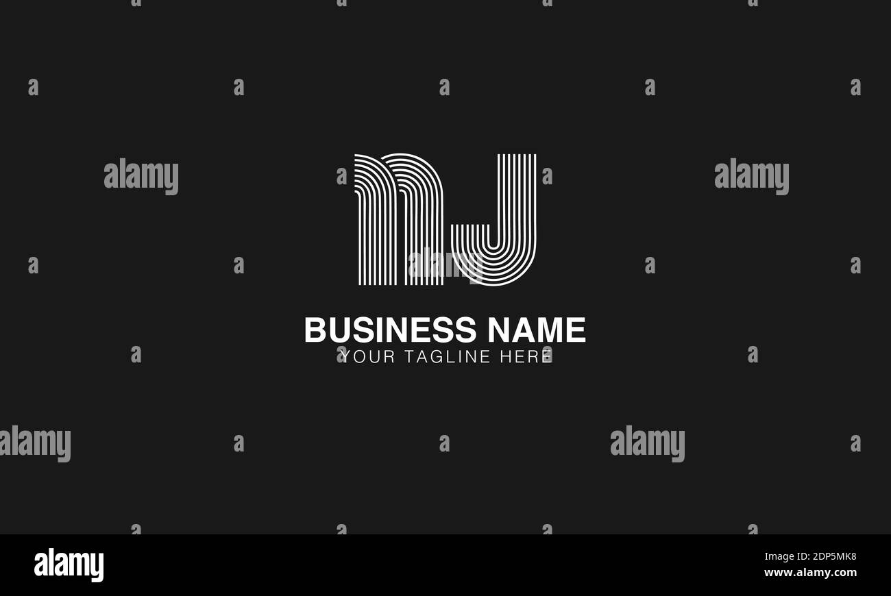 NJ N J Initial basiert moderne minimal kreative Logo Vektor-Vorlage Bild. Linienkunst Fingerabdruck-Logo Stock Vektor