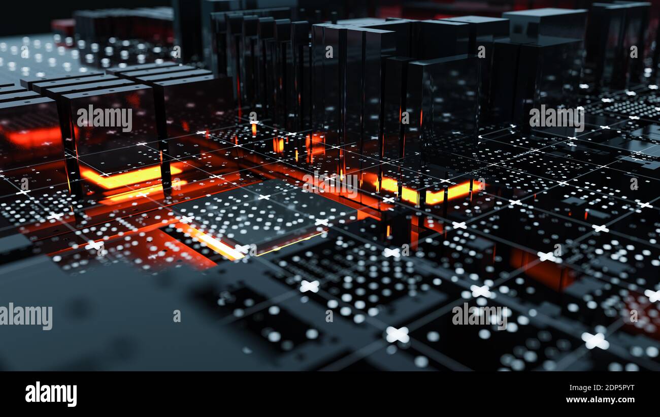 Abstract Central Computer Processors Konzept. 3D-Illustration Stockfoto