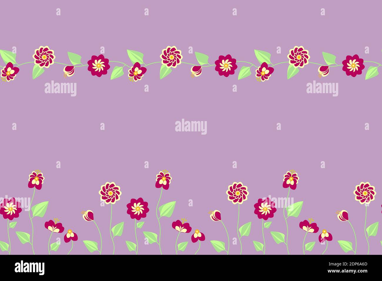 Set von 2 nahtlose Muster mit Blumen der Sommerwiese Stock Vektor