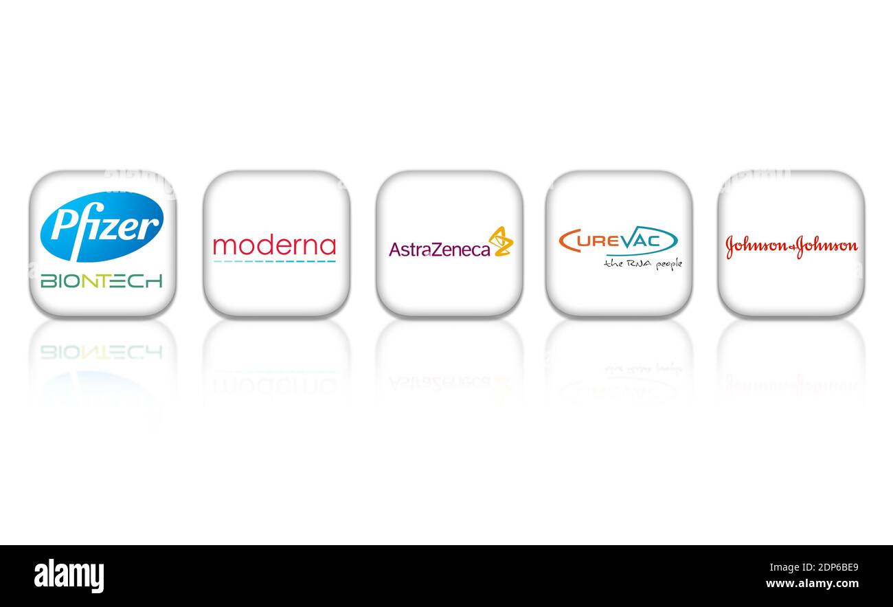 Biotechnologie-Unternehmen, die für Covid-19-Impfstoff laufen Stockfoto