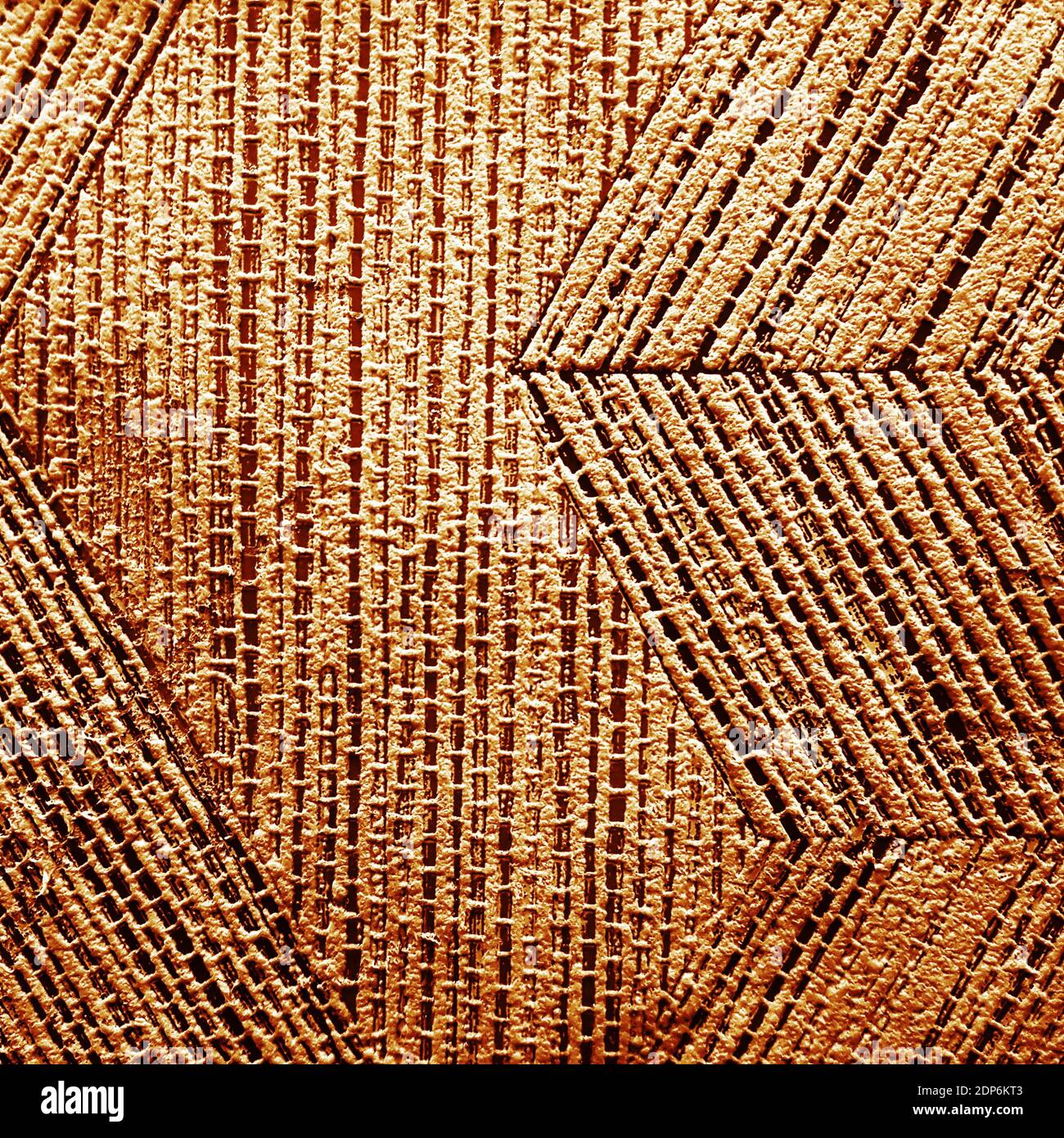 Braune Keramikfliese mit abstraktem Muster für Wand- und Bodendekoration. Betonstein Oberfläche Hintergrund. Textur für Innenarchitektur-Projekt. Stockfoto