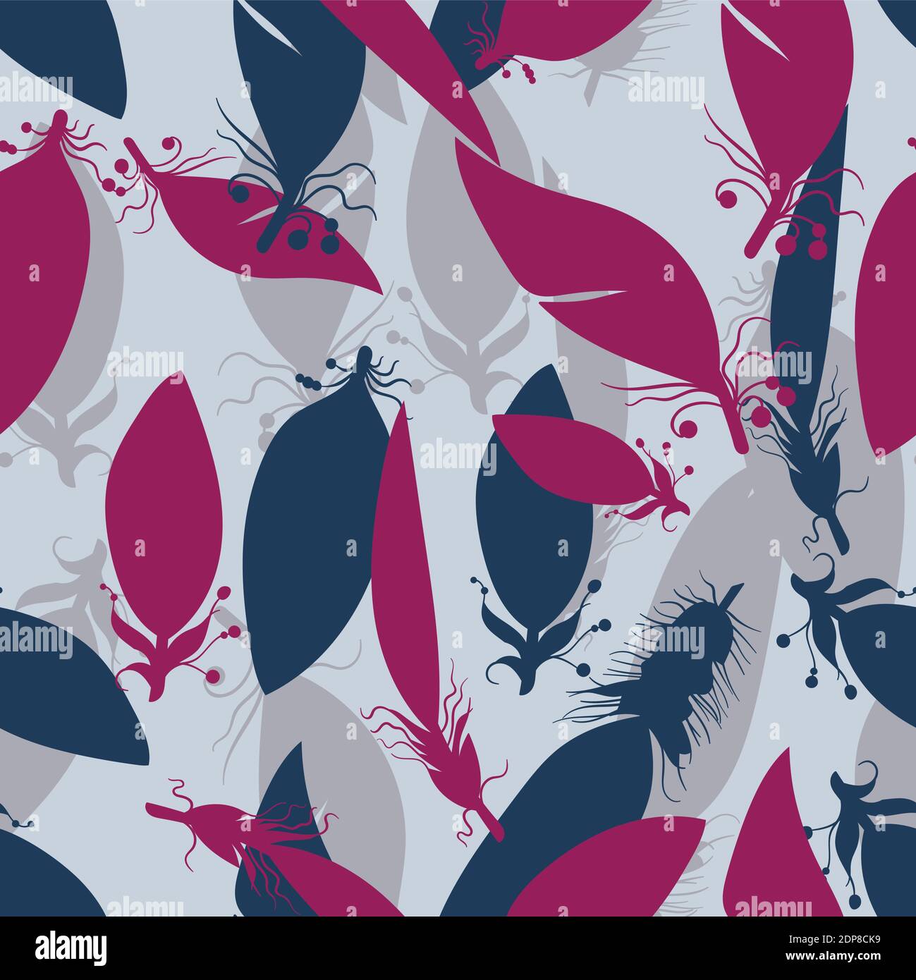 Nahtloses Muster mit hellen Farben in Vektorgrafik Illustration mit Federschatten mit Perlen Stock Vektor