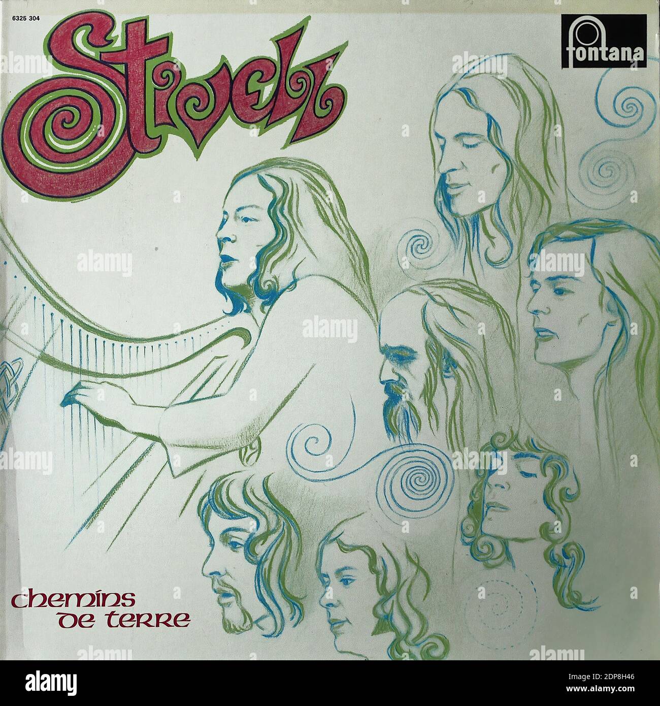 Alan Stivell – Chemins De Terre, Fontana 6325 304 - Vintage Vinyl Album Cover Stockfoto