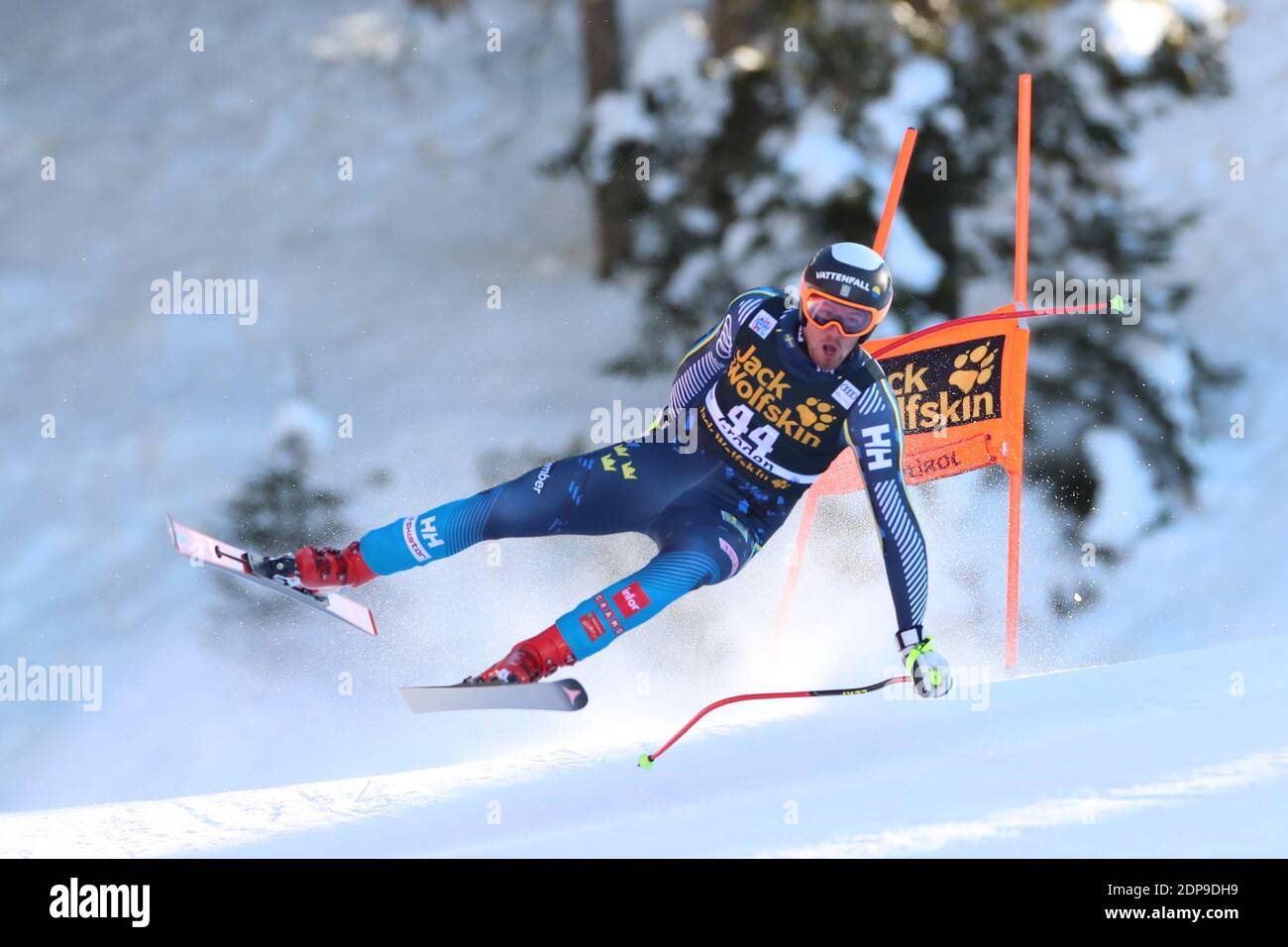 Gröden, Groeden, Italien. Dezember 2020. FIS Alpine Ski World Cup unter Covid-19 Sonderkonditionen 2. Herren Downhill Ski Event am 19/12/2020 in Gröden, Groeden, Italien. In Aktion Schwedischer Alexander Koell (Foto: Pierre Teyssot/ESPA-Images) Kredit: Europäische Sport Fotoagentur/Alamy Live News Stockfoto