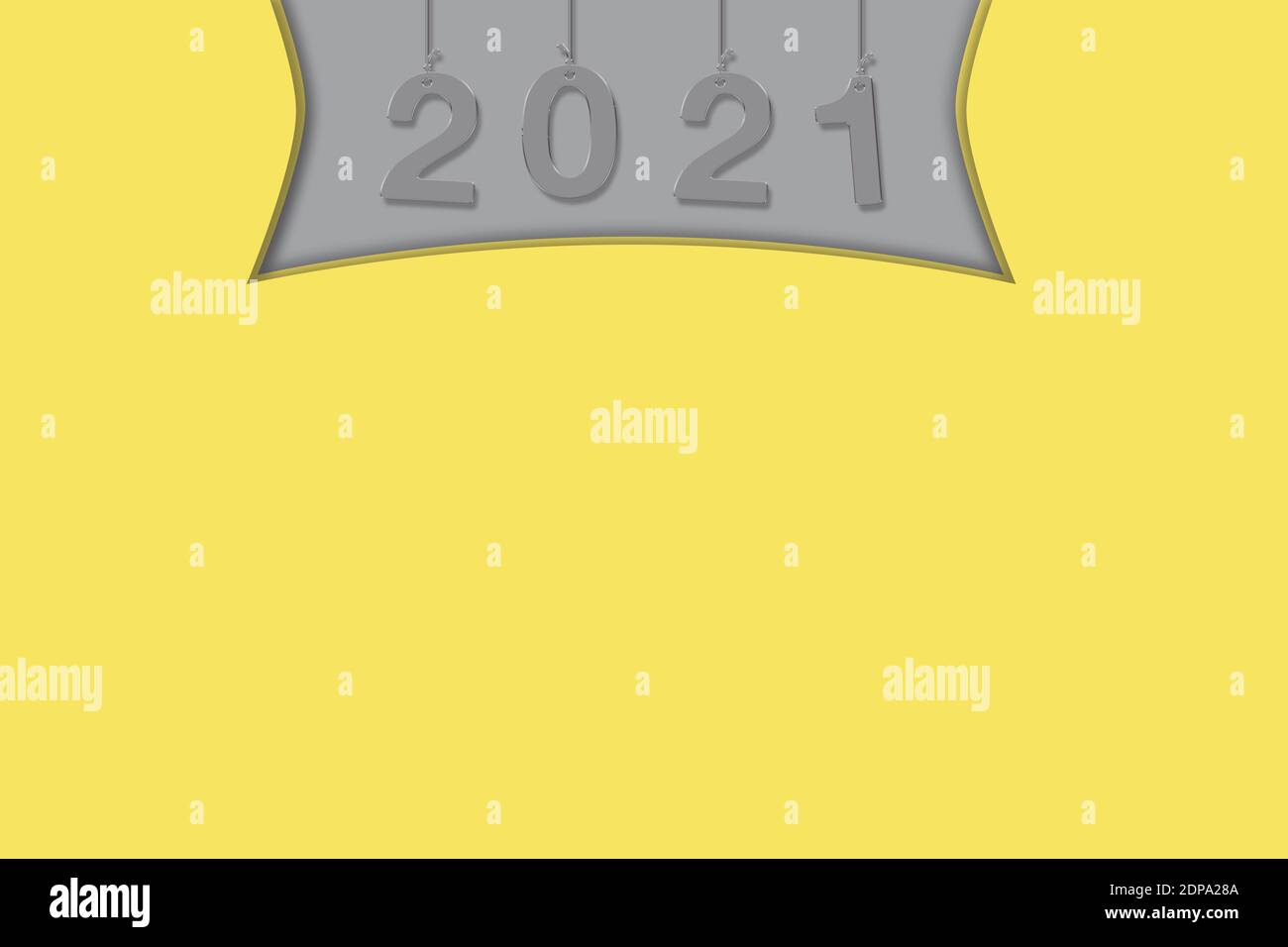 Trenddarstellung für Ihr Design 2021. Farben Ultimate Grau, Gelb. Perfekt für Logo, Dekorationen für Werbung, Internet. Stockfoto