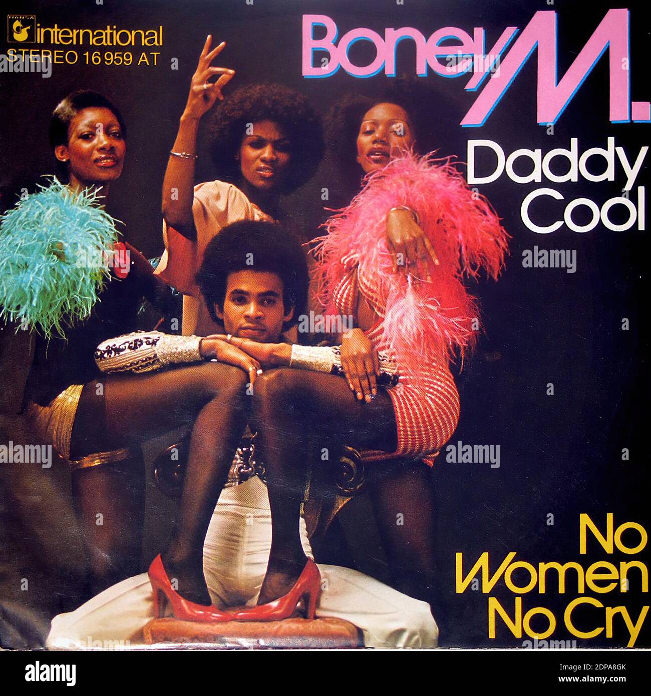 BONEY M. Daddy Cool   No Women No Cry Eurodisco - Vintage Vinyl Schallplattencover Stockfoto