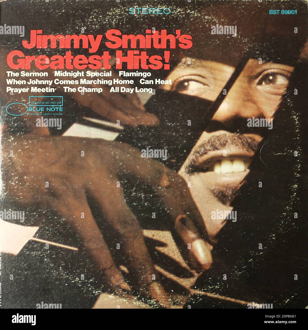 Jimmy Smith's Greatest Hits!, Blue Note BST 89901 - Vintage Vinyl Album Cover Stockfoto
