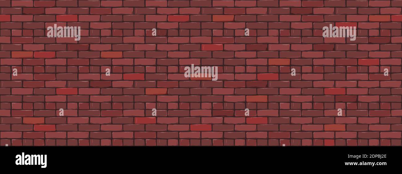 Backstein Wand Textur Hintergrund. Digitale Llustration der roten Farbe Ziegelwand. Nahtloses Muster im Loft-Stil. Vektorgrafik. EPS 10 Stock Vektor