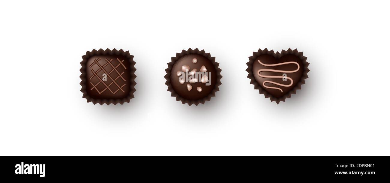 Set von Schokolade Bonbons. Stock Vektor