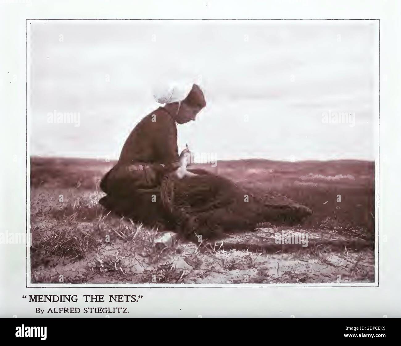Antikes Vintage-Foto namens Menging the Nets von Alfred Stieglitz aus dem Jahr 1897. Stockfoto