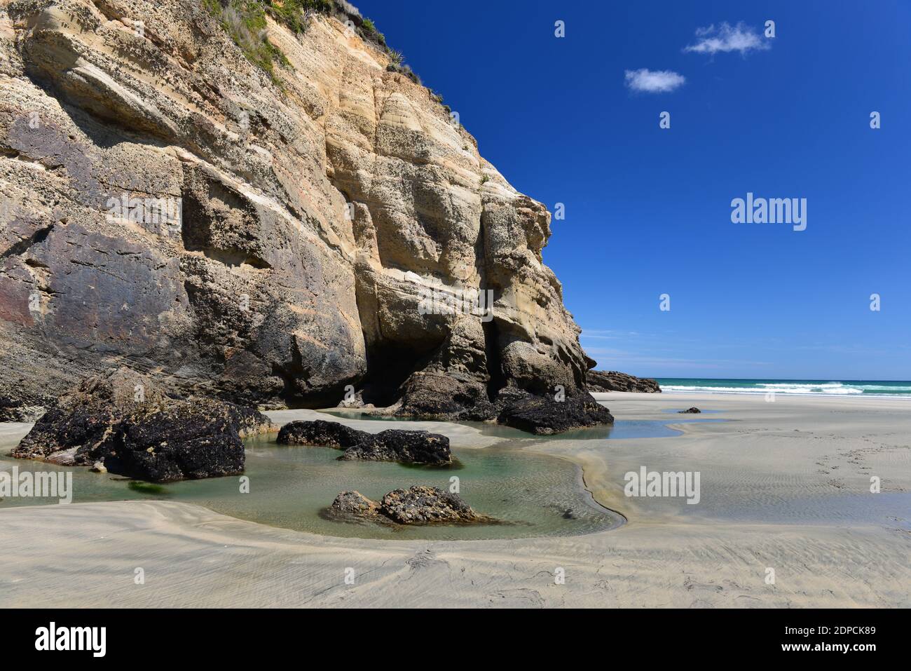 Wharariki Beach im Norden von Südinsel Neuseeland Stockfoto