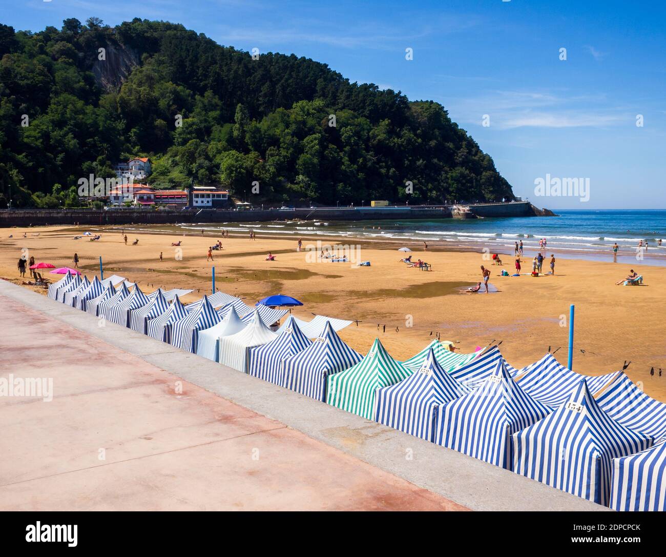 Playa de Zarautz. Guipúzcoa. País Vasco. España. Stockfoto