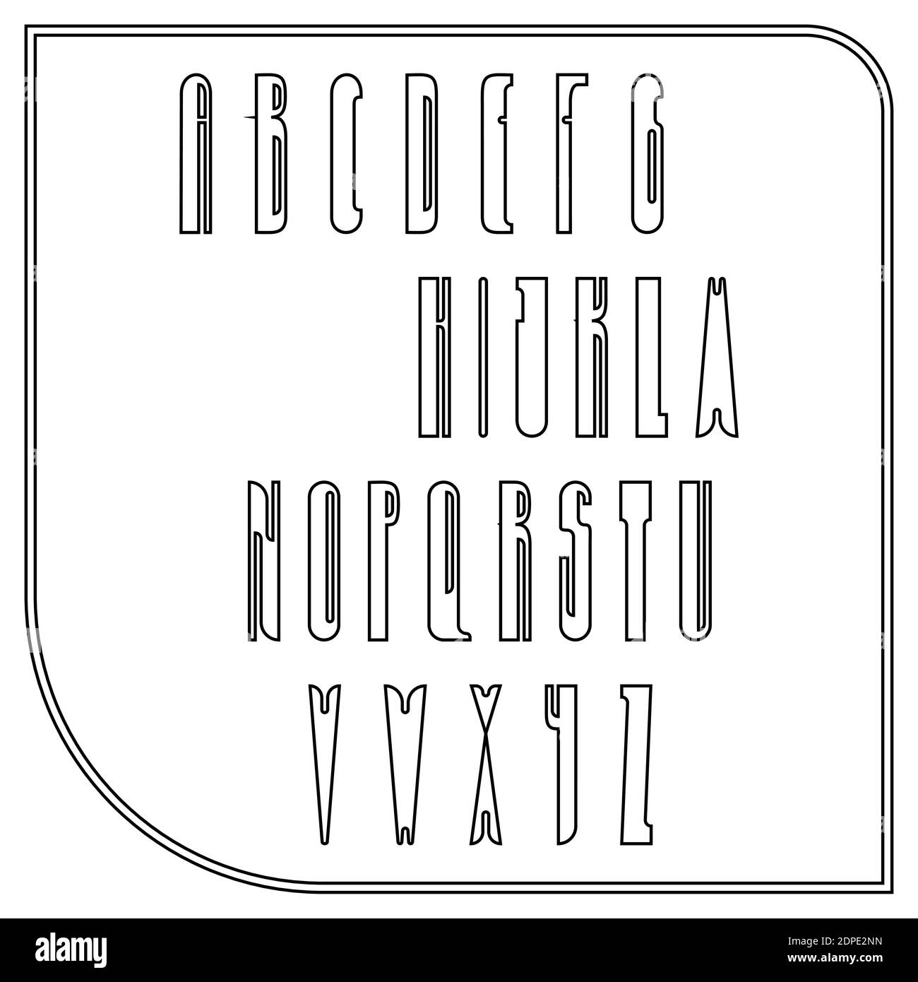 Englische Dekorative Alphabet Umriss Stock Vektor