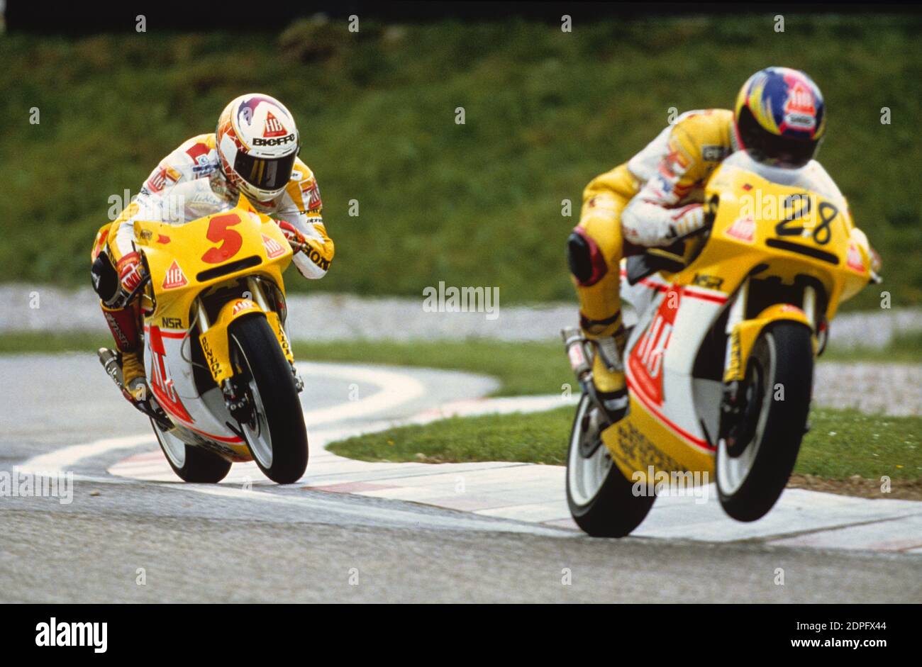 Ralf Waldmann (D), Doriano Romboni (ITA), Honda 250, Österreichischer GP  1994, Salzburg Stockfotografie - Alamy