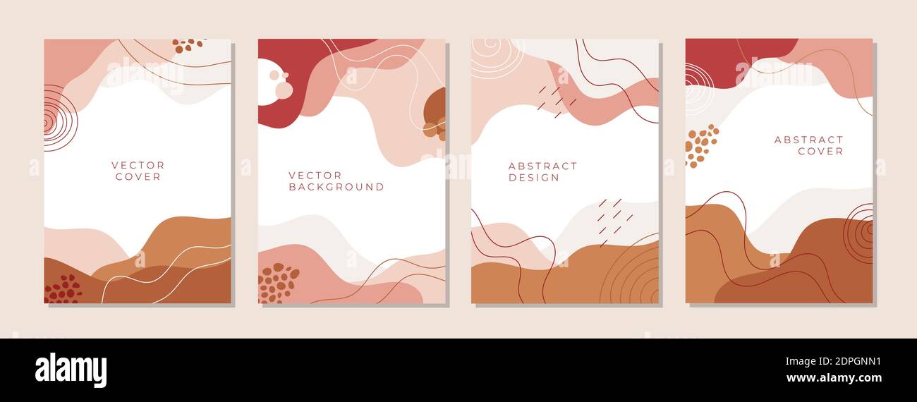 Vektor-Set von abstrakten kreativen Hintergründe mit minimalem trendigen Stil. Stock Vektor