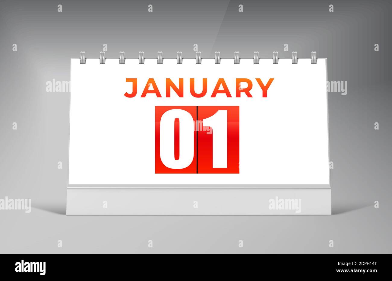 Januar 01 Design-Vorlage Für Tischkalender. Design Für Einen Kalender Mit Einem Datum. Stockfoto