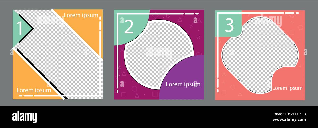 Satz von sozialen medialen Post Banner Design ediatable Vektor Illustration Stock Vektor