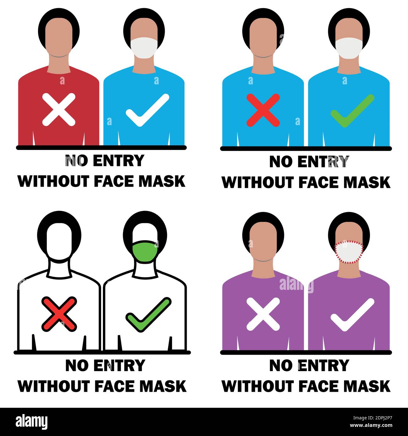 Kein Eintrag ohne Sicherheitsüberprüfung der Gesichtsmaske kann bearbeitet werden vektorgrafik Stock Vektor