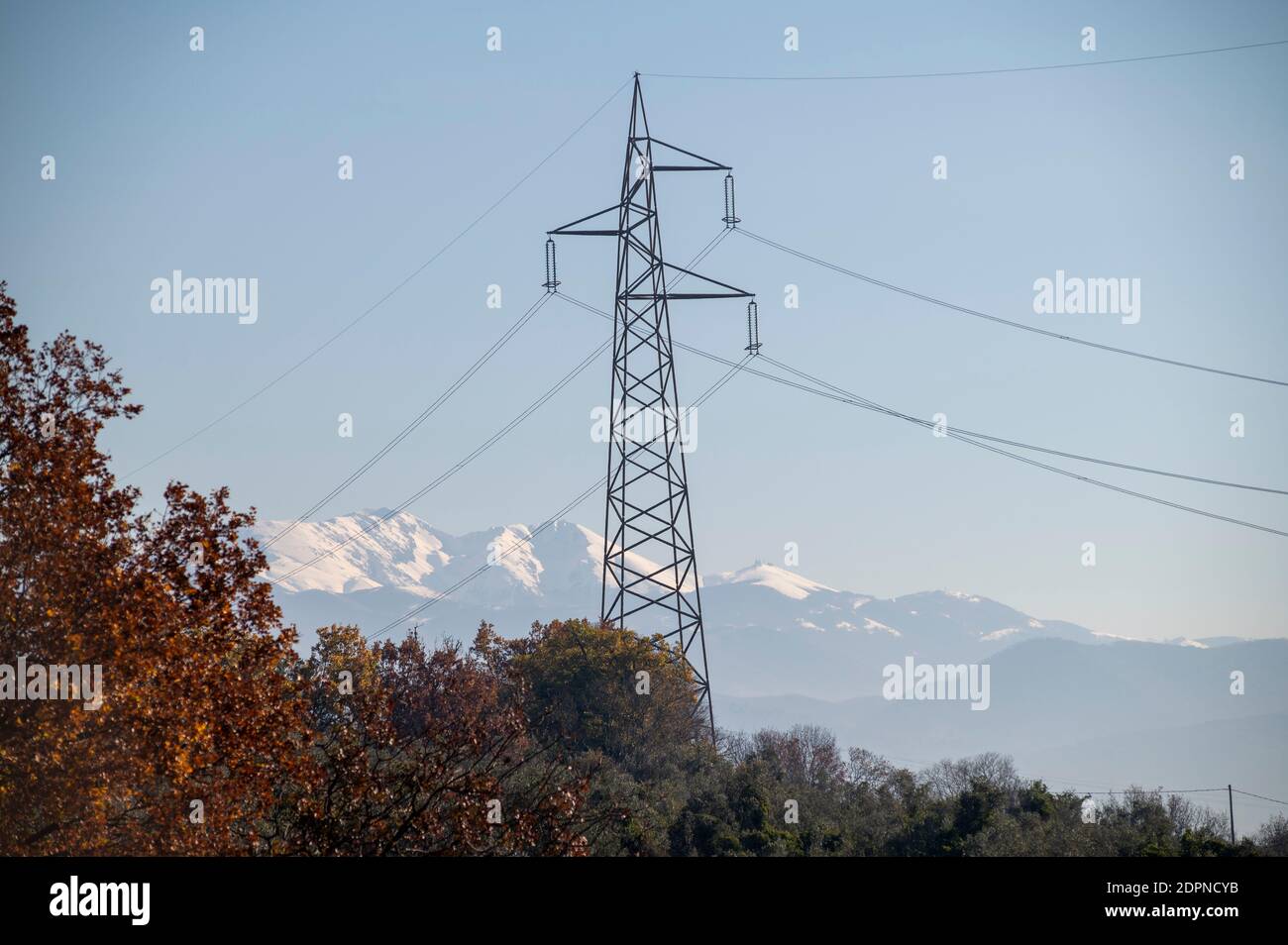 Schneebedeckte Berge im Gebiet von ​​Terminillo, Provinz rieti von terni aus gesehen Stockfoto