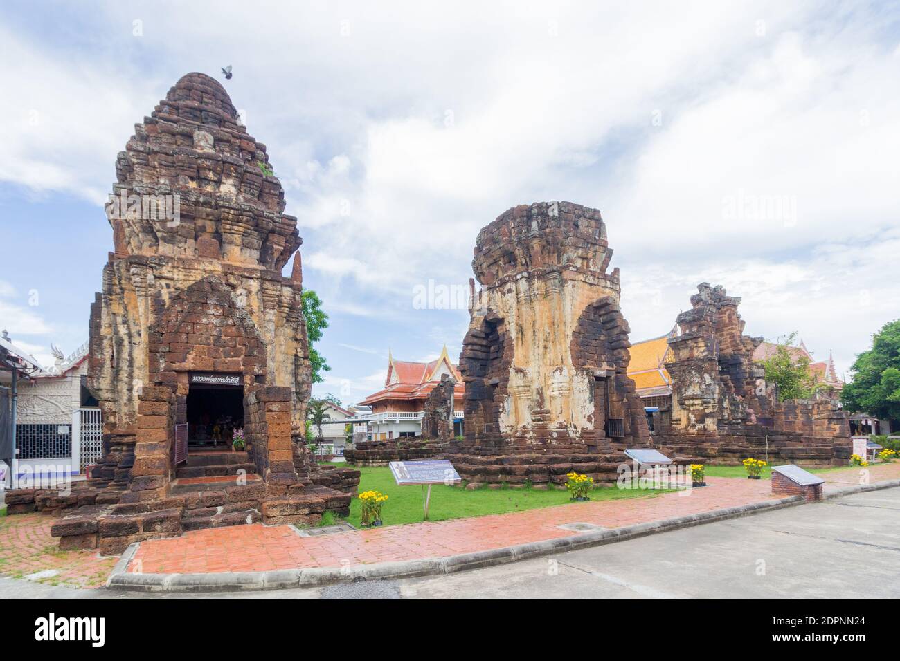 Wat Kamphaeng Laeng sind eine Reihe von alten Khmer-Tempeln in Phetchaburi, Thailand Stockfoto