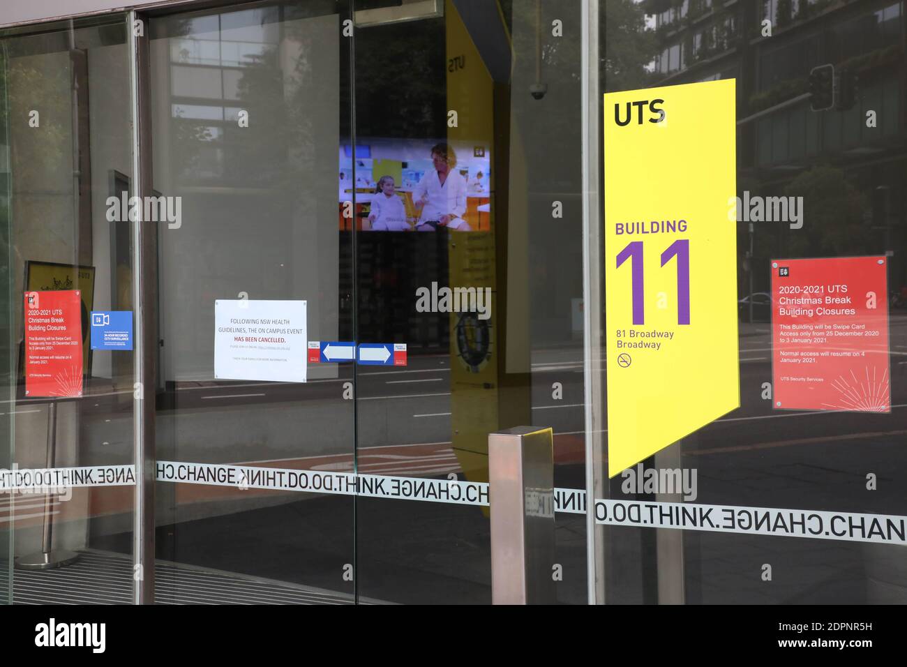 UTS Gebäude 11 Eingang am Broadway, Sydney. Stockfoto