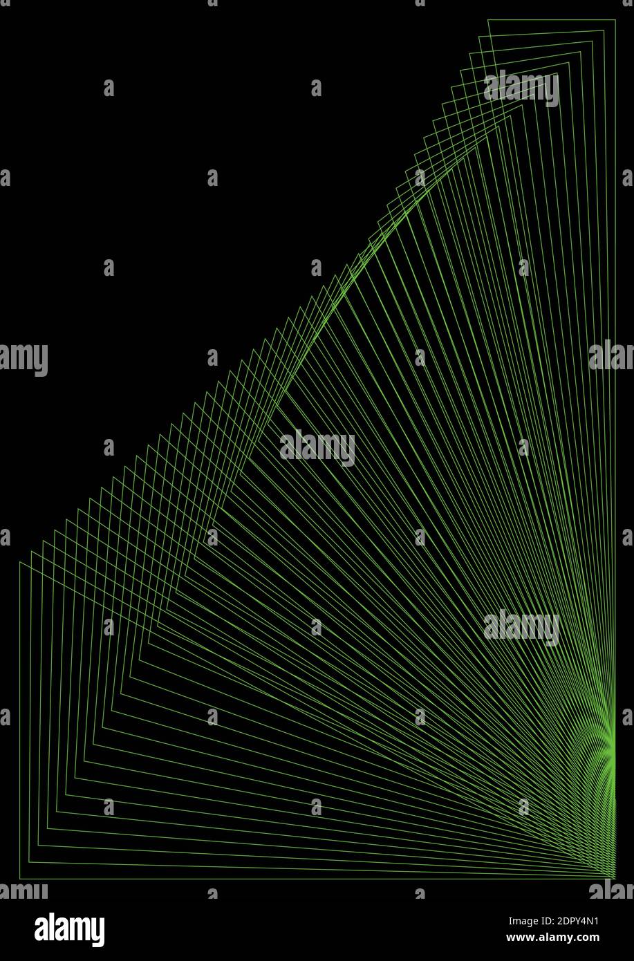 Vektor abstraktes Muster - geometrische Formen von grünen Linien auf Schwarzer Hintergrund Stock Vektor