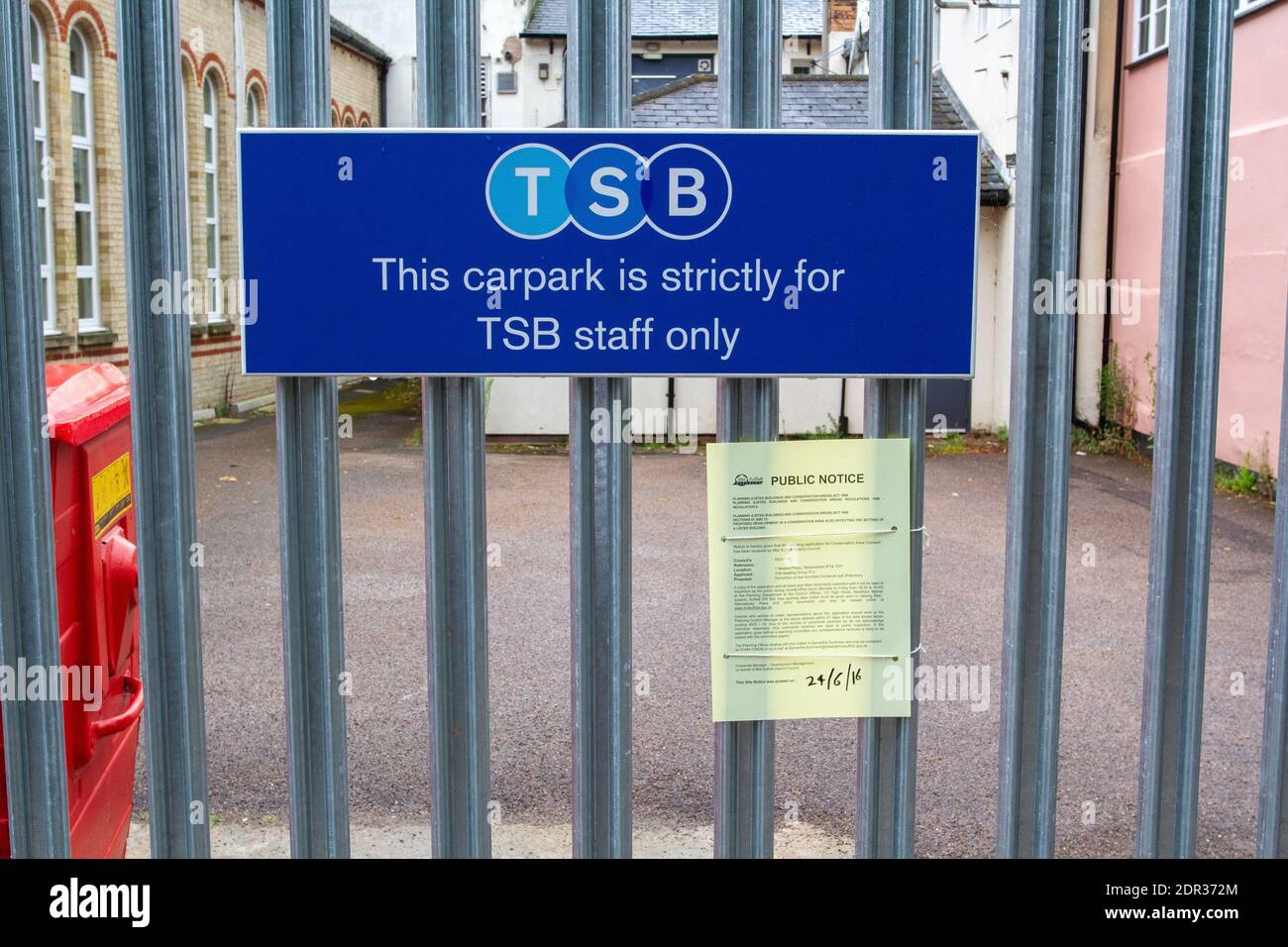 Stowmarket TSB-Parkplatz nur für Mitarbeiter Stockfoto