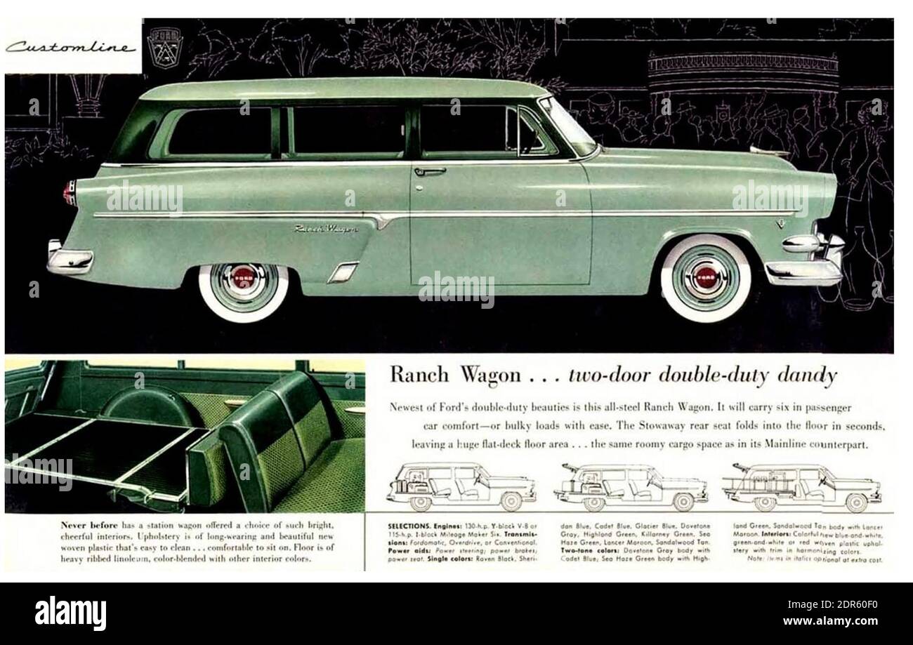 FORD RANCH WAGON-WERBUNG 1954 Stockfoto