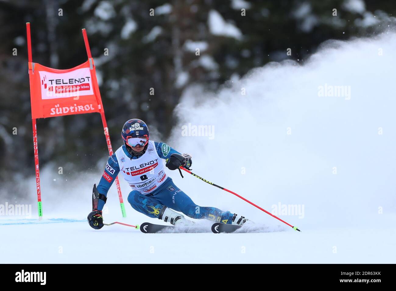 Alta Badia, Italien. Dezember 2020. FIS Alpiner Skiweltcup - Covid-19 Outbreak - 4. Herren Riesenslalom am 20/12/2020 in Alta Badia, Italien. Tommy Ford (USA) (Foto: Pierre Teyssot/ESPA-Images) Quelle: European Sports Photo Agency/Alamy Live News Stockfoto