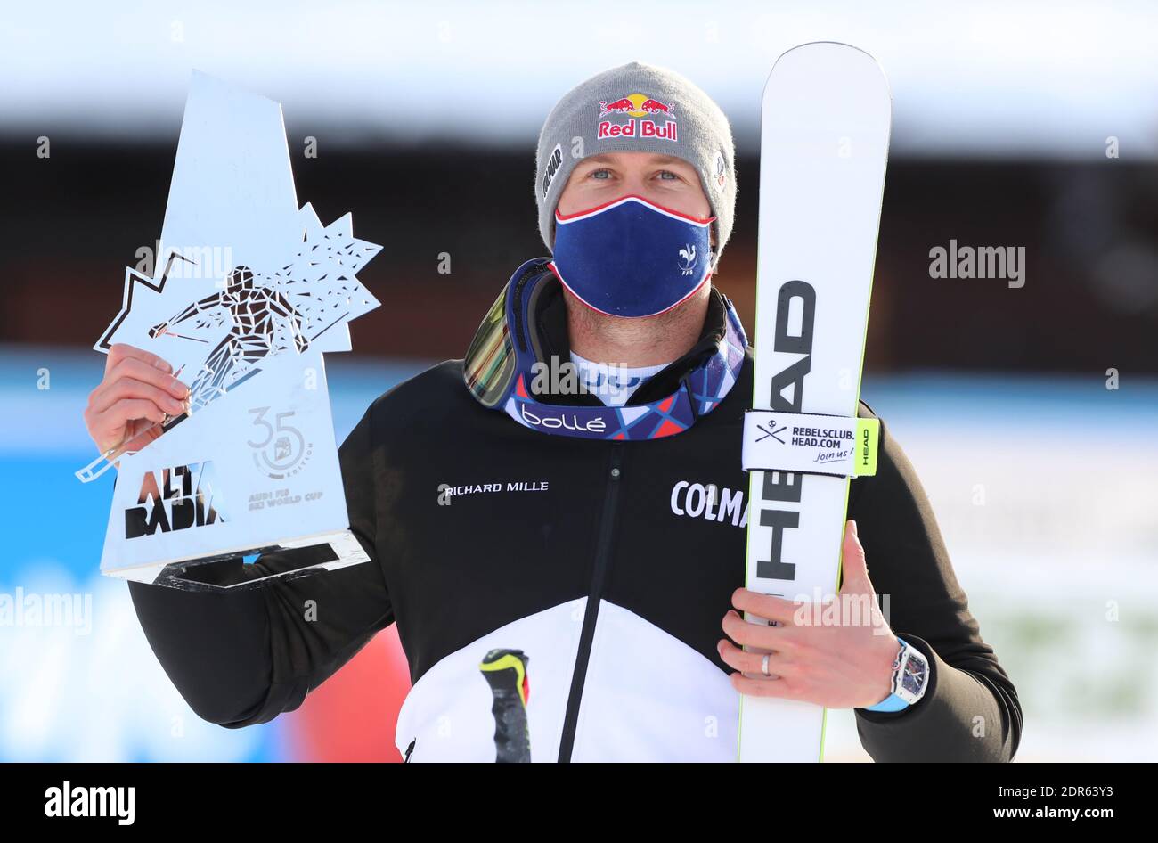 Alta Badia, Italien. Dezember 2020. FIS Alpiner Skiweltcup - Covid-19 Outbreak - 4. Herren Riesenslalom am 20/12/2020 in Alta Badia, Italien. Der Franzose Alexis Pinturault (FRA) gewinnt das Rennen. Am Ende trägt eine luxuriöse Richard Mille Watch. (Foto von Pierre Teyssot/ESPA-Images) Quelle: European Sports Photo Agency/Alamy Live News Stockfoto