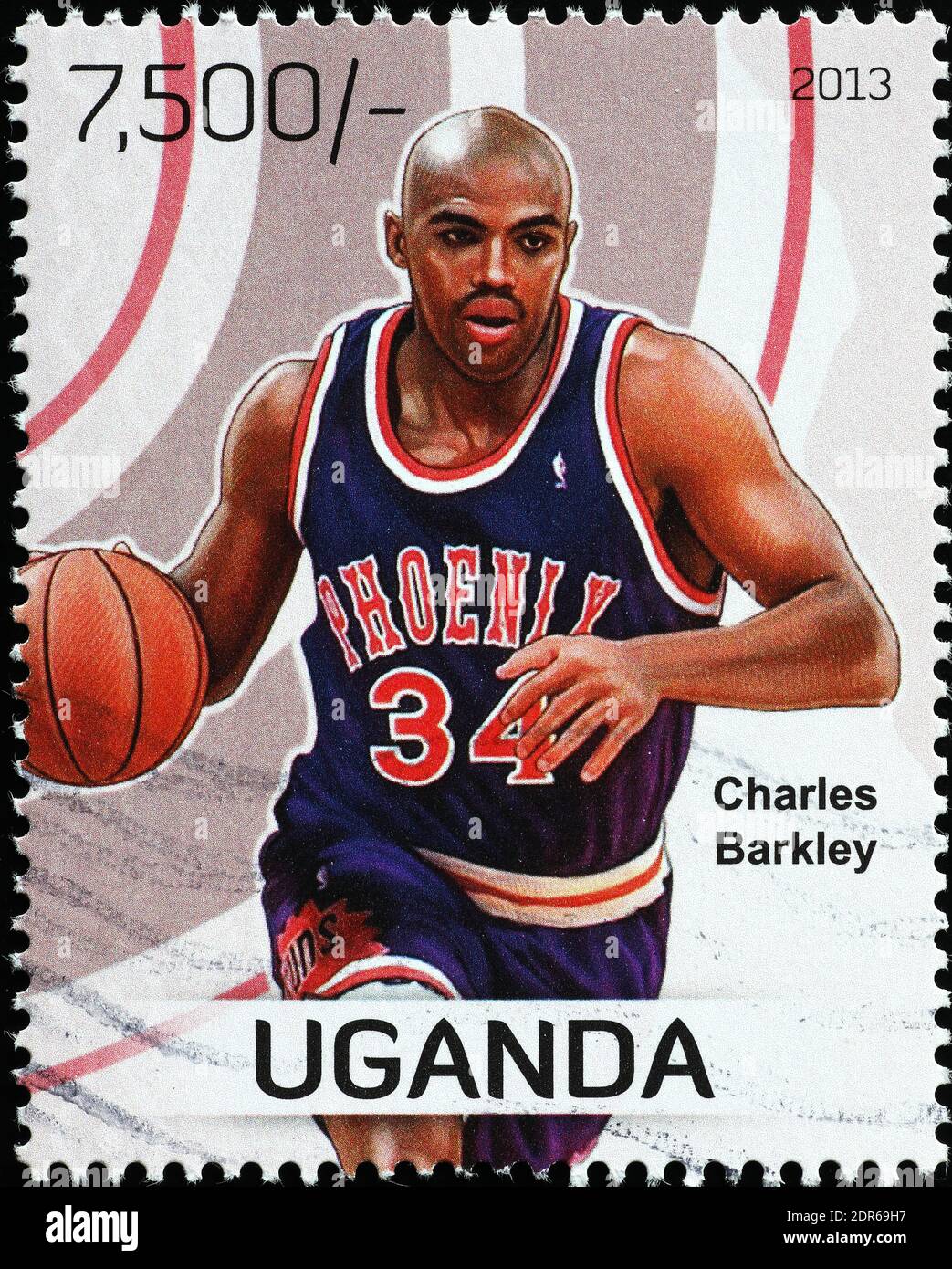 Charles Barkley auf Briefmarke von Uganda Stockfoto